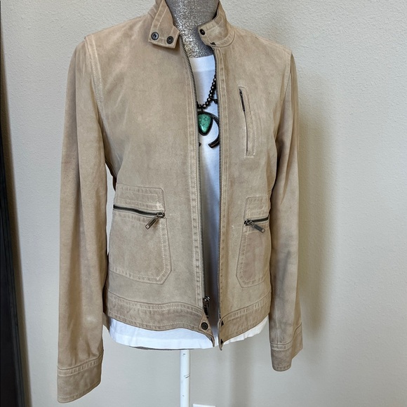 Vintage Banana Republic Moto Cafe Suede jacket Medium - Picture 2 of 13